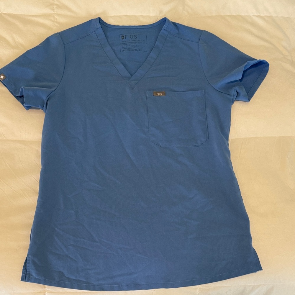 Light blue scrub top